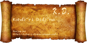 Kohári Diána névjegykártya