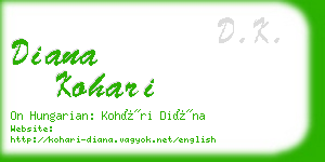 diana kohari business card